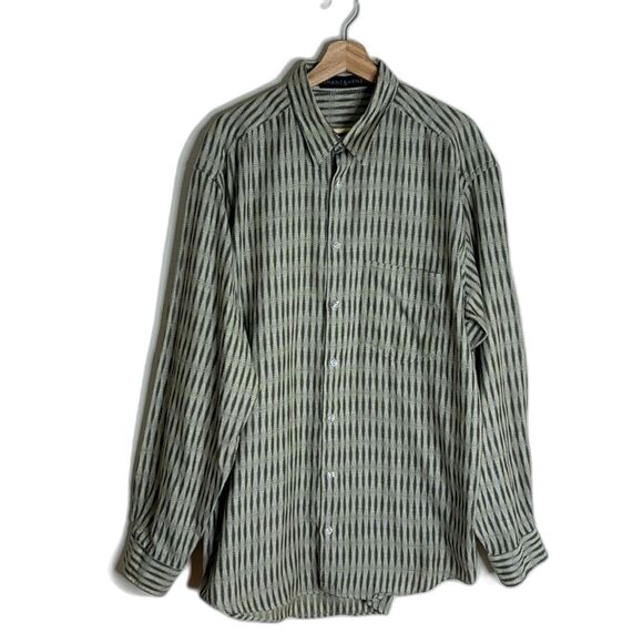 Jhane Barnes mens cotton striped long sleeve button down shirt size 1XLT - Picture 1 of 9